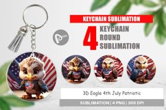 Keychain 3D Eagle 4th July Patriotic Product Image 1