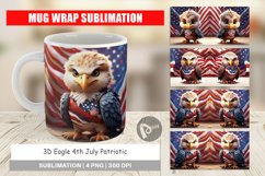 Mug Wrap Design 3D Eagle 4th July Patriotic Product Image 1