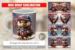 Mug Wrap Design 3D Eagle 4th July Patriotic Product Image 1