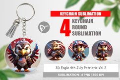 Keychain 3D Eagle 4th July Patriotic Product Image 1