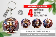 Keychain 3D Eagle 4th July Patriotic Product Image 1