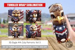 Tumbler Wrap 3D Eagle 4th July Patriotic Product Image 1