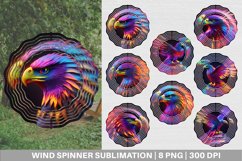 3D Eagle Neon Light Wind Spinner | Sublimation Spinner Product Image 1