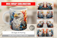 Mug Wrap Design 3D Eagle Painting Product Image 1