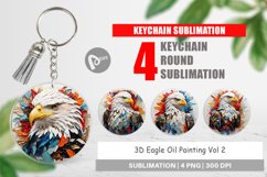 Keychain 3D Eagle Painting Product Image 1