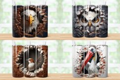 3D Birds Cracked Hole, 20/30oz Skinny Tumbler Product Image 5