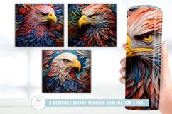3D Eagle Tumbler Sublimation I 3D Tumbler Wrap Product Image 1