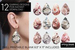 3D Earrings Bundle 3d Flowers Sublimation Teardrop Earrings