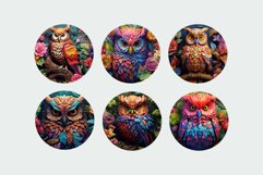 3D Earrings bundle 3D Owl Round Earrings Sublimation Design