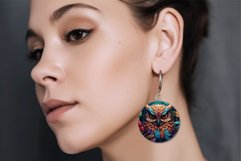 3D Earrings bundle 3D Owl Round Earrings Sublimation Design