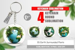Keychain 3D Earth Surrounded Plants Product Image 1