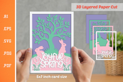Joyful Spring - 3D Layered Paper Cut SVG Product Image 1
