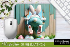 3D Easter Bunny Break Wall Mousepad Sublimation Hole in Wall