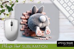 3D Easter Bunny Mouse Pad Sublimation - Break Wall Design