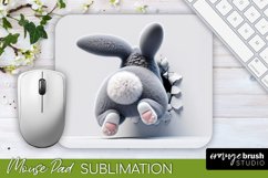 3D Easter Bunny Mousepad Sublimation - Smashed Wall PNG 