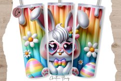 3D Spring Easter Bunny Tumbler Wrap PNG Product Image 1