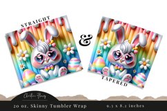 3D Spring Easter Bunny Tumbler Wrap PNG Product Image 3