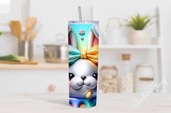 3D Spring Easter Bunny Tumbler Wrap PNG Product Image 2