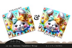 3D Spring Easter Bunny Tumbler Wrap PNG Product Image 3
