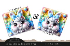 3D Spring Easter Bunny Tumbler Wrap PNG Product Image 3