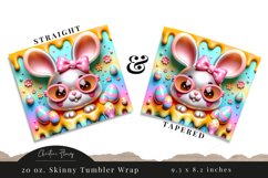 3D Easter Bunny Tumbler Wrap PNG Product Image 3