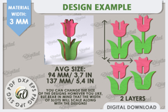 3D Tulip Laser Cut. Spring Flower. Spring Decor SVG Product Image 2
