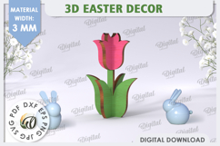 3D Tulip Laser Cut. Spring Flower. Spring Decor SVG Product Image 1
