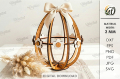 3D Easter Egg Laser Cut. Easter Stand Decor SVG Product Image 1