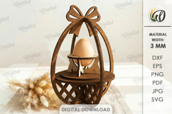 3D Easter Egg Laser Cut. Easter Stand Decor SVG Product Image 1