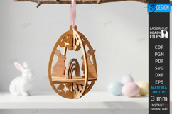 3D Easter Egg Ornament Laser Cut | Layered Easter Decor SVG Product Image 1