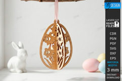 3D Easter Egg Ornament Laser Cut | Layered Easter Decor SVG Product Image 1