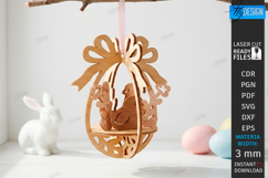 3D Easter Egg Ornament Laser Cut | Layered Easter Decor SVG Product Image 1