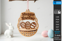 3D Easter Egg Ornament Laser Cut | Layered Easter Decor SVG Product Image 1