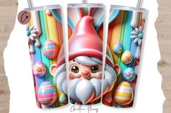 3D Cute Easter Gnome Tumbler Wrap PNG Product Image 1