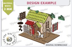 Wooden Easter Houses LaserCut Bundle. 3D Easter Houses SVG Product Image 4