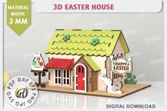 Wooden Easter Houses LaserCut Bundle. 3D Easter Houses SVG Product Image 2