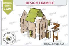 Wooden Easter House Laser Cut. 3D Easter House SVG Product Image 3