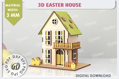 Wooden Easter House Laser Cut. 3D Easter House SVG Product Image 1
