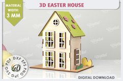 Wooden Easter House Laser Cut. 3D Easter House SVG Product Image 2