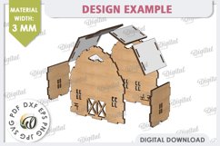 Wooden Easter House Laser Cut. 3D Easter House SVG Product Image 3