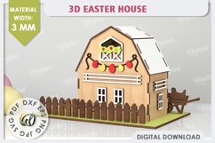 Wooden Easter House Laser Cut. 3D Easter House SVG Product Image 2