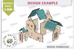Wooden Easter House Laser Cut. 3D Easter House SVG Product Image 3