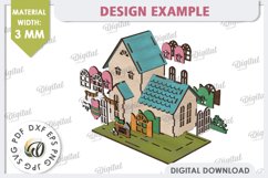 Wooden Easter House Laser Cut. 3D Easter House SVG Product Image 4