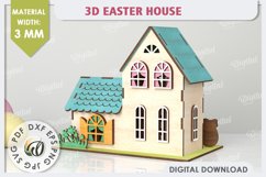 Wooden Easter House Laser Cut. 3D Easter House SVG Product Image 2