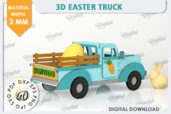 3D Easter Truck Laser Cut. 3D Pickup Truck SVG Product Image 2
