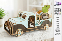 3D Easter Truck Laser Cut | Spring Home Decor Designs Product Image 1