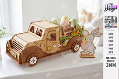 3D Easter Truck Laser Cut | Spring Home Decor Designs Product Image 1