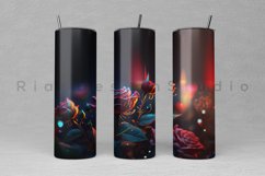 3D Effect Floral Tumbler Wrap Design | 3D Tumbler Wrap PNG Product Image 2