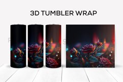 3D Effect Floral Tumbler Wrap Design | 3D Tumbler Wrap PNG Product Image 1