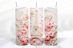 3D Eiffel tower 20 oz Skinny Tumbler Wrap Sublimation Design